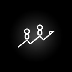 Obraz premium employee growth schedule neon icon. Elements of conferencing set. Simple icon for websites, web design, mobile app, info graphics