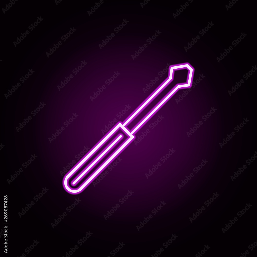 Poster screwdriver neon icon. elements of construction tools set. simple icon for websites, web design, mob