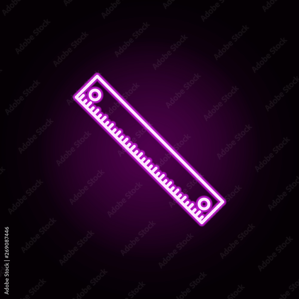 Aufkleber ruler neon icon. elements of construction tools set. simple icon for websites, web design, mobile ap