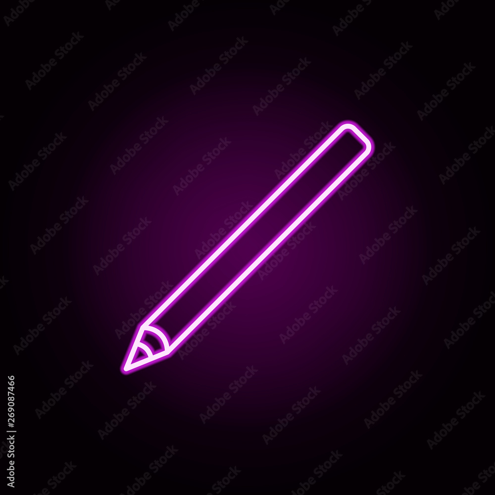 Poster pencil neon icon. elements of construction tools set. simple icon for websites, web design, mobile a