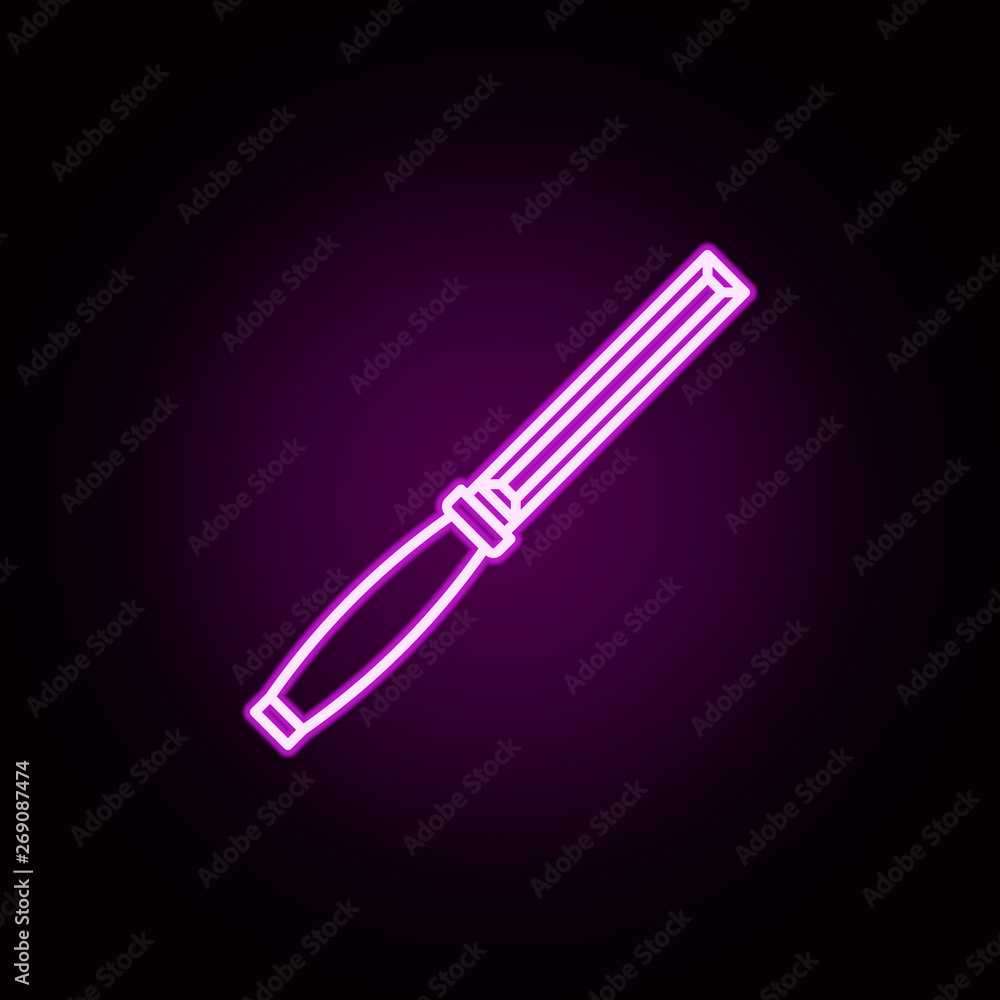 Poster file neon icon. elements of construction tools set. simple icon for websites, web design, mobile app