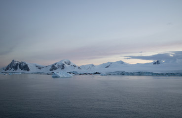 Antarctica landscape. Glaciers are melting down.