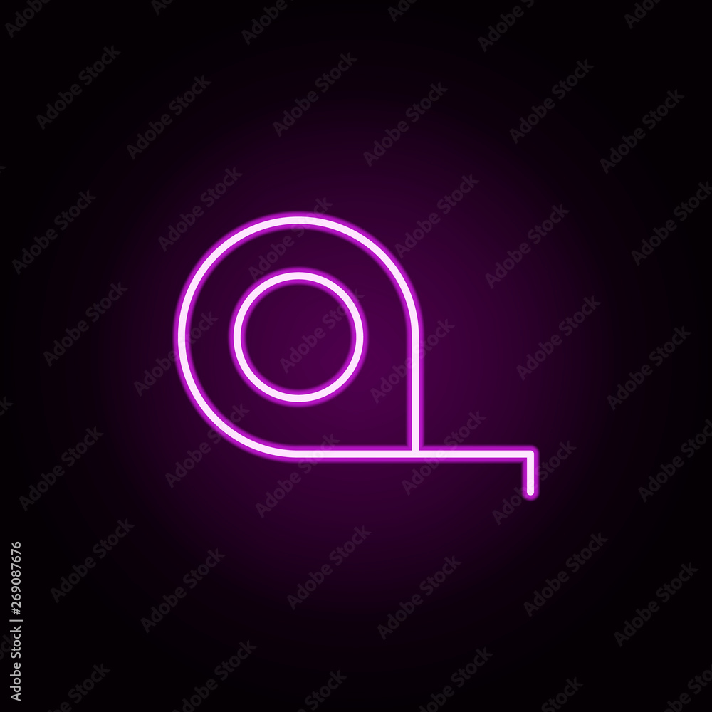 Poster meter neon icon. elements of construction tools set. simple icon for websites, web design, mobile ap