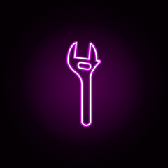 wrench neon icon. Elements of construction tools set. Simple icon for websites, web design, mobile app, info graphics