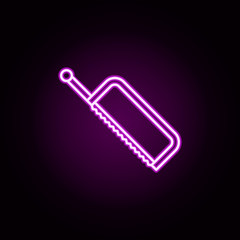 metal saw neon icon. Elements of construction tools set. Simple icon for websites, web design, mobile app, info graphics