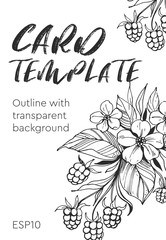 Invitation or greeting card template design with floral hand drawn elements on light background. Vector