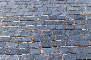 Stone blocks on the road