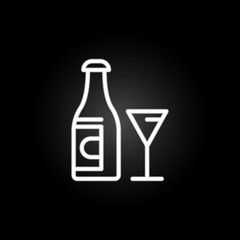 bootle, Easter, glass, wine neon icon. Elements of easter day set. Simple icon for websites, web design, mobile app, info graphics