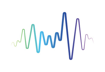 Pulse music player. Audio colorful wave logo