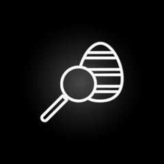 magnifier, Easter, egg, search neon icon. Elements of easter day set. Simple icon for websites, web design, mobile app, info graphics