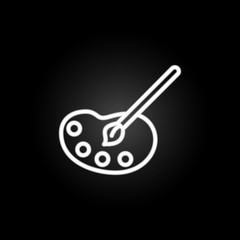 Brush and watercolor neon icon. Elements of education set. Simple icon for websites, web design, mobile app, info graphics