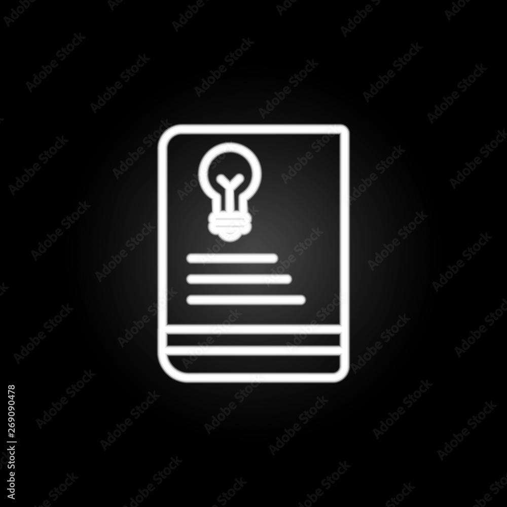 Poster a light in notebook neon icon. elements of education set. simple icon for websites, web design, mobi