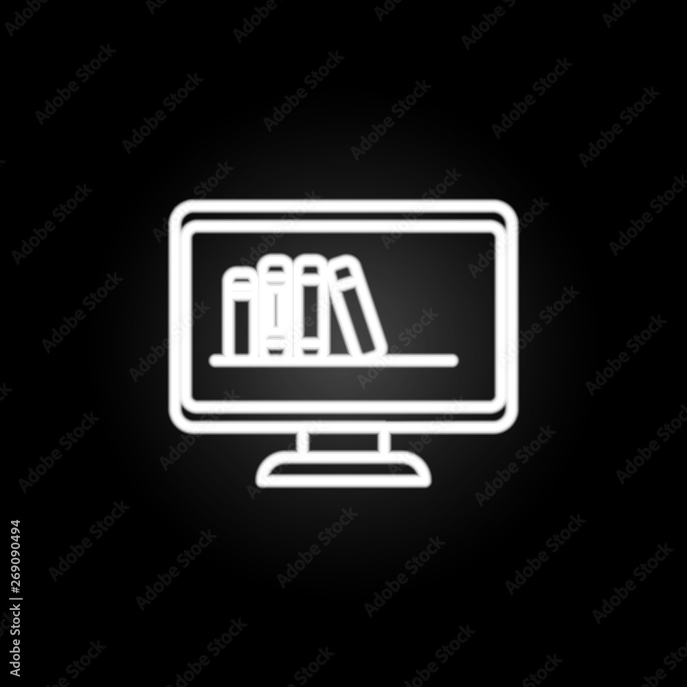 Aufkleber digital library neon icon. elements of education set. simple icon for websites, web design, mobile a