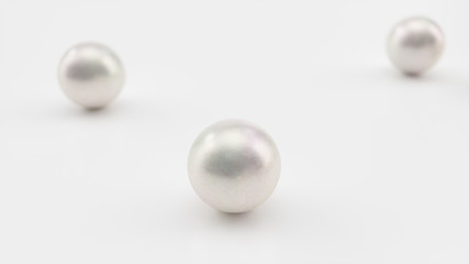 Background of the plurality of beautiful pearls. Gems, women's jewelry, nacre beads. Background For your banner, poster, logo. Beautiful shiny sea pearls. 3d rendering