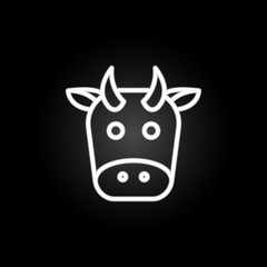 farm cow neon icon. Elements of farm set. Simple icon for websites, web design, mobile app, info graphics