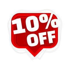 Banner 10 off with share discount percentage. Vector