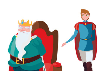 prince charming with king on throne characters