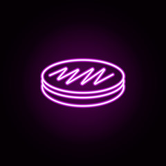 cookies with stuffing neon icon. Elements of fast food set. Simple icon for websites, web design, mobile app, info graphics