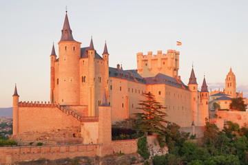 Fototapeta premium Exterior view of the famous Alcazar Castle of Segovia Spain, Europe