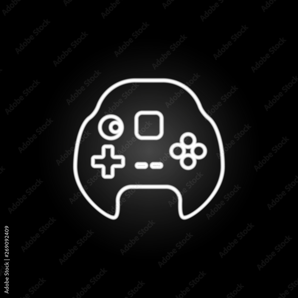 Poster gaming console neon icon. elements of gaming set. simple icon for websites, web design, mobile app, 