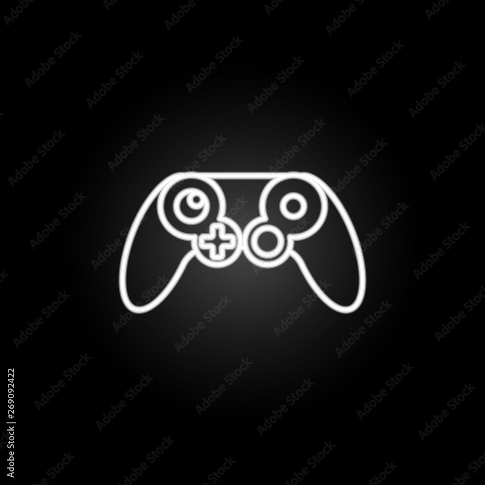 Poster gaming console neon icon. elements of gaming set. simple icon for websites, web design, mobile app, 