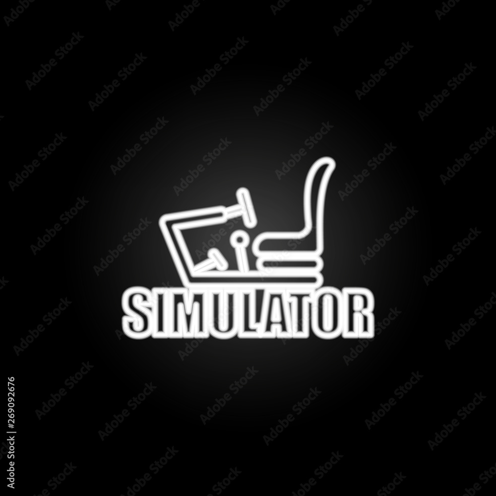 Poster video game simulator neon icon. elements of gaming set. simple icon for websites, web design, mobile