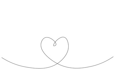 Heart silhouette line drawing vector illustration