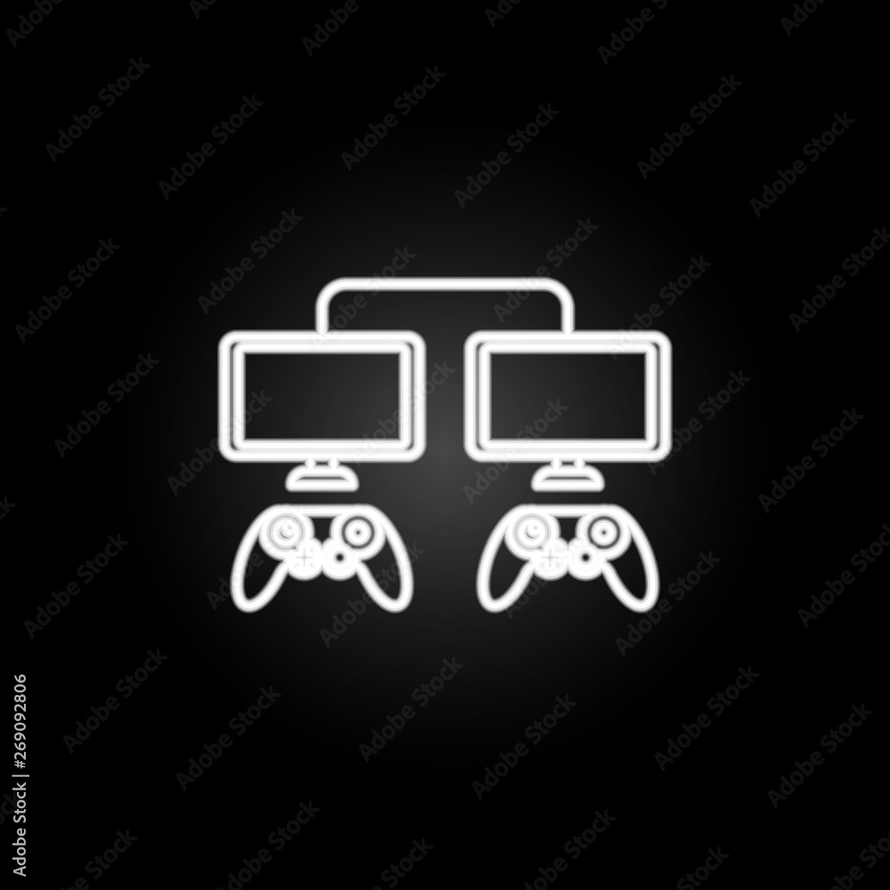 Poster network video game neon icon. elements of gaming set. simple icon for websites, web design, mobile a