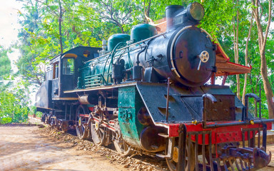 Old steam locomotive.