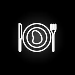 food in a plate neon icon. Elements of hotel set. Simple icon for websites, web design, mobile app, info graphics