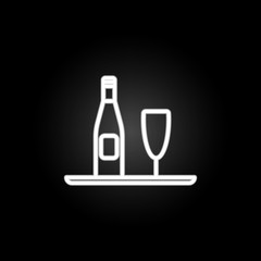 water in a tray neon icon. Elements of hotel set. Simple icon for websites, web design, mobile app, info graphics