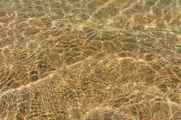 Fototapeta na wymiar Background of the Red sea water surface and sandy bottom
