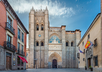 gothic and romanesque cathedral in Avila. Castilla y Leon, Spain