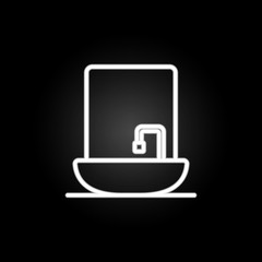 bathroom with shower neon icon. Elements of hotel set. Simple icon for websites, web design, mobile app, info graphics