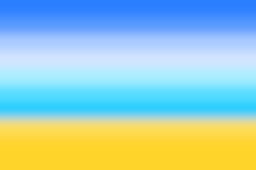 Bright stripped background imitating beach and sea/ocean. Blurred background in shades of blue and yellow