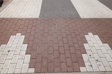 Brick patterns on the road