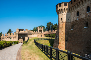 Fototapeta premium View of the castle of Gradara, close to Pesaro (Italy), where according to legend Paolo and Francesca lived, placed in Dante's Inferno in the circle of the lustfuls