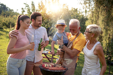 Family having a barbecue party