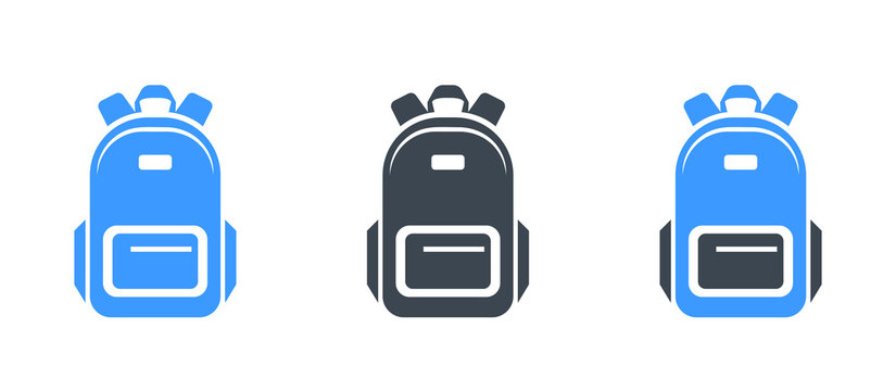Backpack icon - Glyph school backpack icon - vector illustration