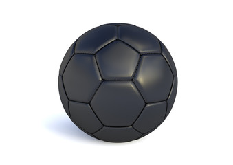 Black Soccer Ball With Classic Design Isolated On White Background. 3d render illustration