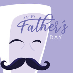 happy father day card with gentleman face