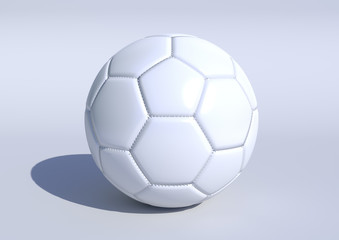 White Soccer Ball With Classic Design Isolated On White Background. 3d render illustration