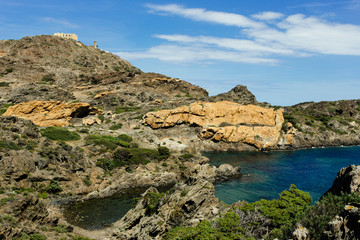 Fototapeta na wymiar Hiking on Camí de Ronda trail, Cap de Creus
