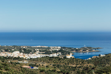 Fototapeta na wymiar Scenery in Cadaqués with blue sky