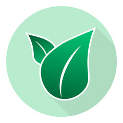 Obraz premium flat green leaves logo icon, concept isolated