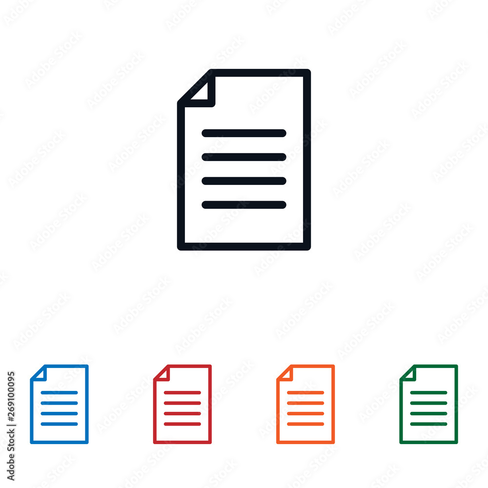 Aufkleber document icon isolated on white background. document icon in trendy design style. document vector ic