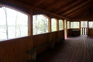 Veranda of the wooden village house