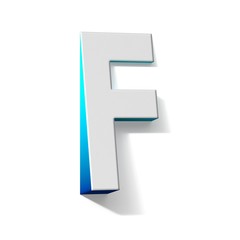 Blue gradient Letter F 3D