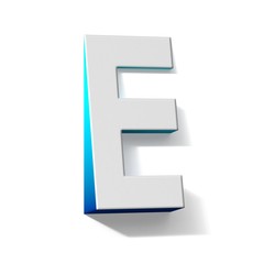 Blue gradient Letter E 3D