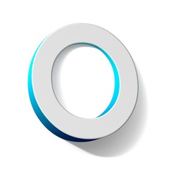 Blue gradient Letter O 3D